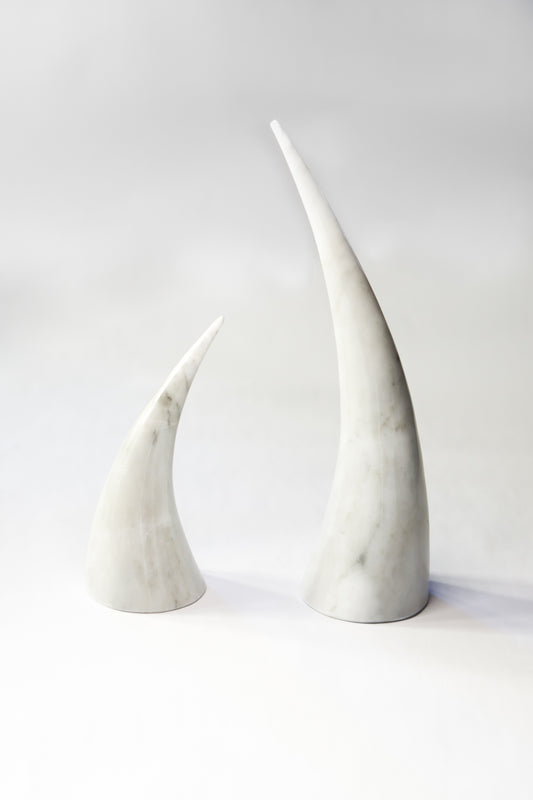 Cuerno de marmol blanco